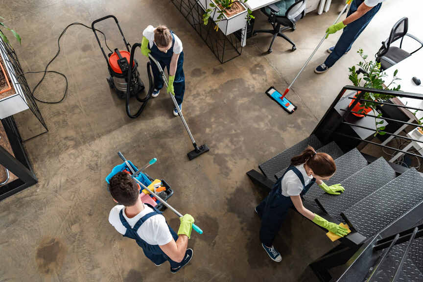 Cleaning a facility after its construction